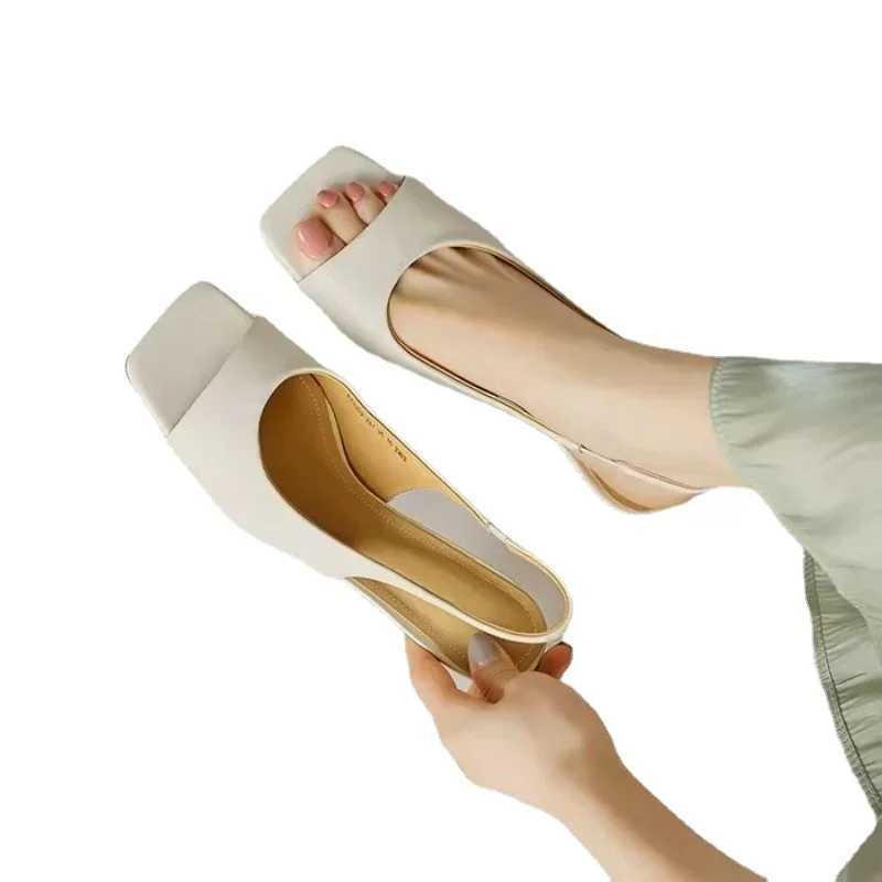 Summer Slim H Square Open Toe Wens High H 2024 Fi Dress Hanging Strap Sexy Wens High Heel Sandals Y250304