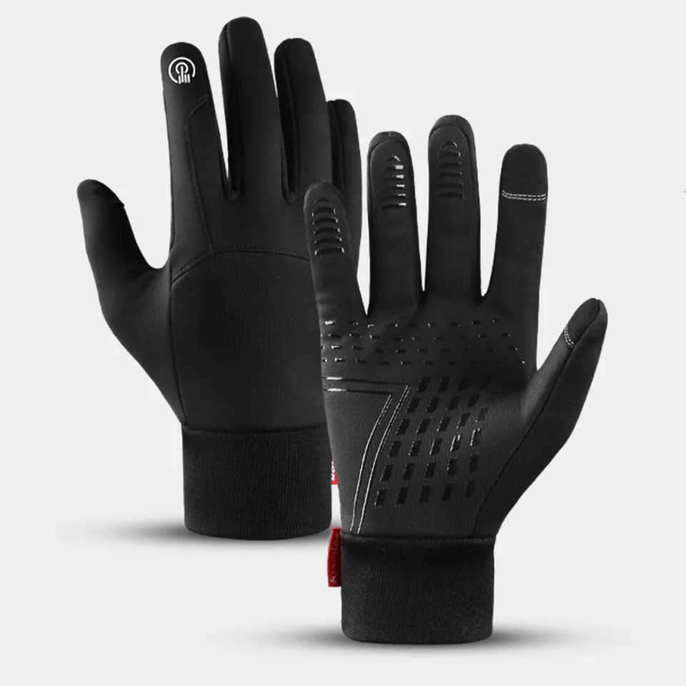 Outdoor sports autumn and winter cycling gloves for men splash windproof touch screen anti slip motorcycle black 250304