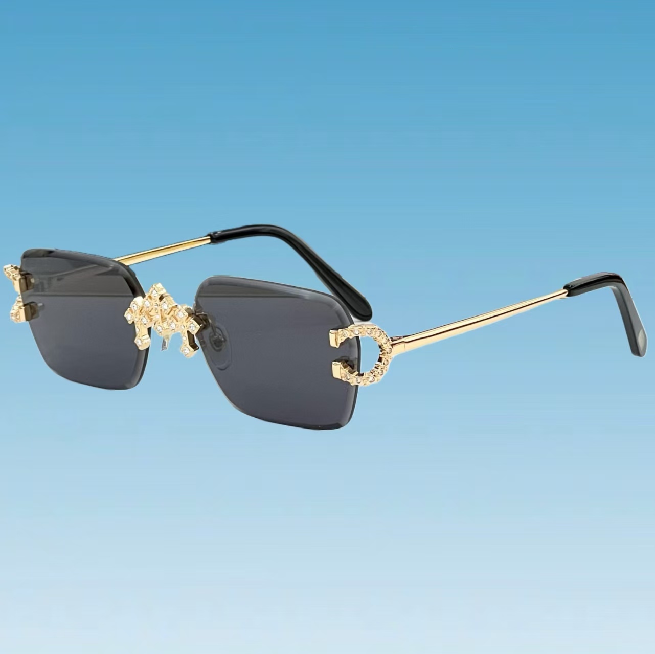 Mossany Fashion Sunglasses Rimless sparkg crystal sunglasses