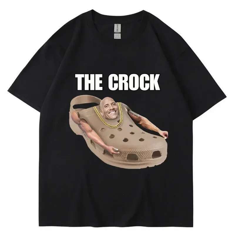 Crock Dwayne Johnson Funny Fans T-shirt Women's Joke Humorous Summer Pattern T-shirt Top Fashion Street Clothing Women's T-shirt
