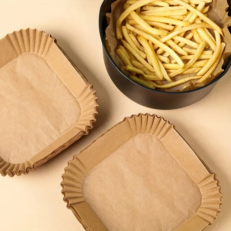 50/100pcs Air Fryer Disposable Paper Liner For Air Fryer Silicone Oil Paper Absorbing Special Paper Pad For Food Plate