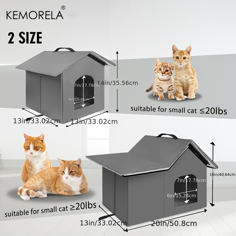 KEMORELA Outdoor Stray Cat House Weatherproof And Heat-Insulated Suitable For Kitten And Puppies Outdoor Cat Bed For All Seasons