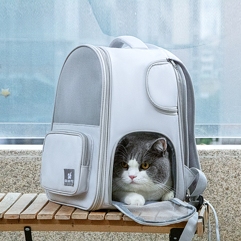 Pet Backpack Expandable Foldable Cat Carrier for Small Medium Dog and Cat Transport Dog Bag Large Space Pets Carrier with Zipper