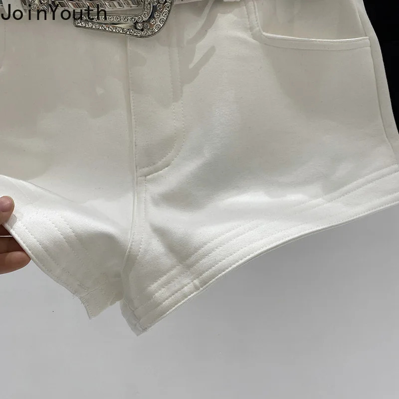 2024 Bottom Jeans Shorts Heavy duty Diamond Belt Y2k Pants Cortos De Mujer Summer Fashion Bodycon 250304