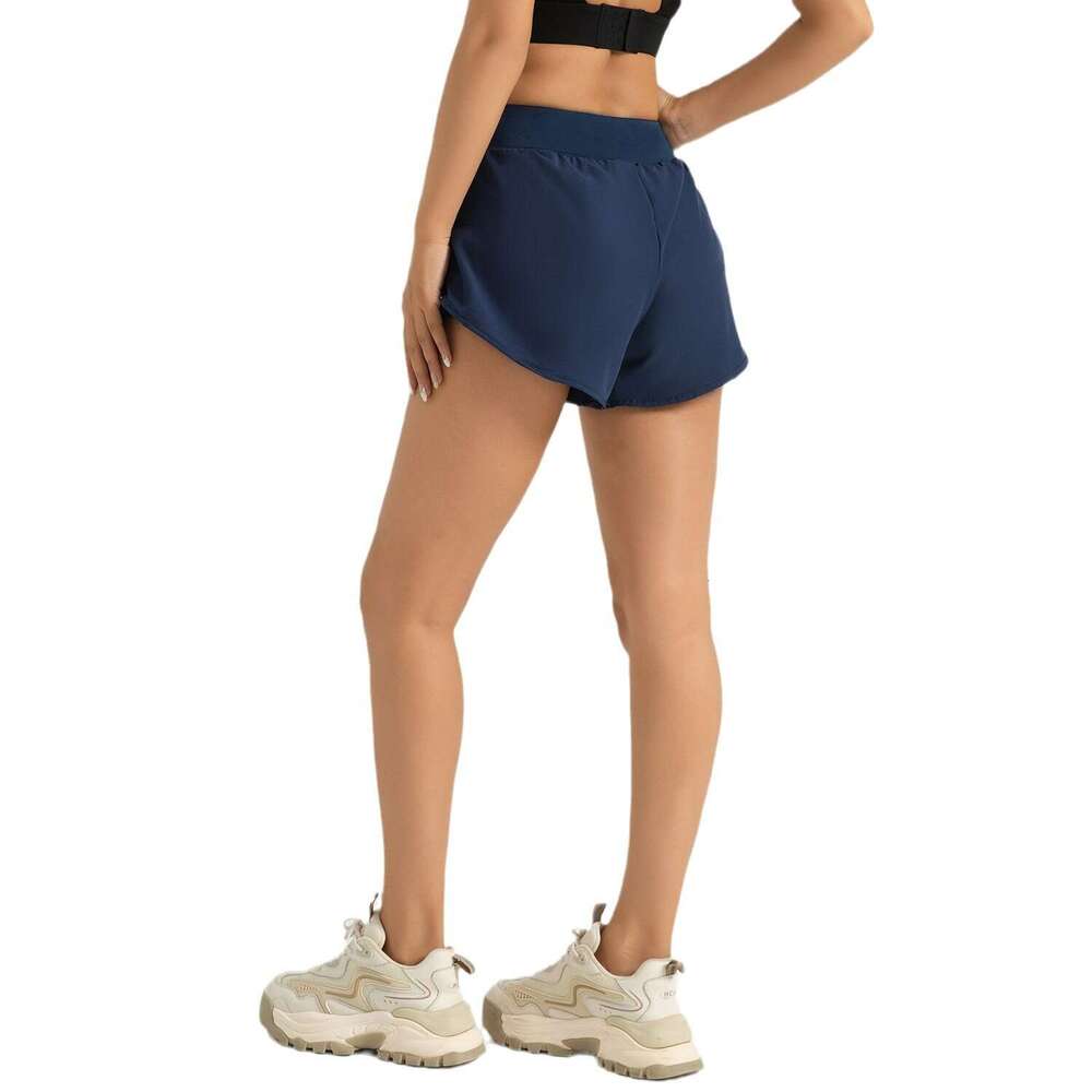 Special Zone Fake Two Piece Sports Women's Anti Glare Side Pocket Loose Running Fitness Yoga Thin Shorts KLMY