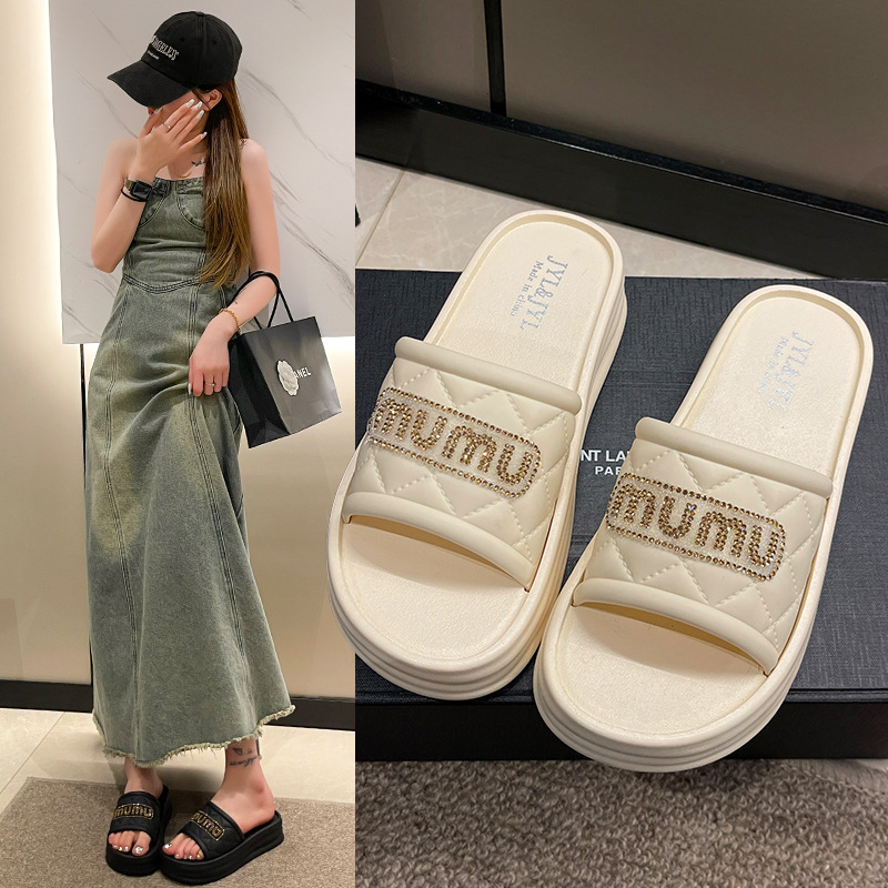 Free Shipping 2025 New slides designer Slippers for womans platform sandals fashion Square Peep Toe dia slipper outdoor Indoor holiday women shoes 0b5
