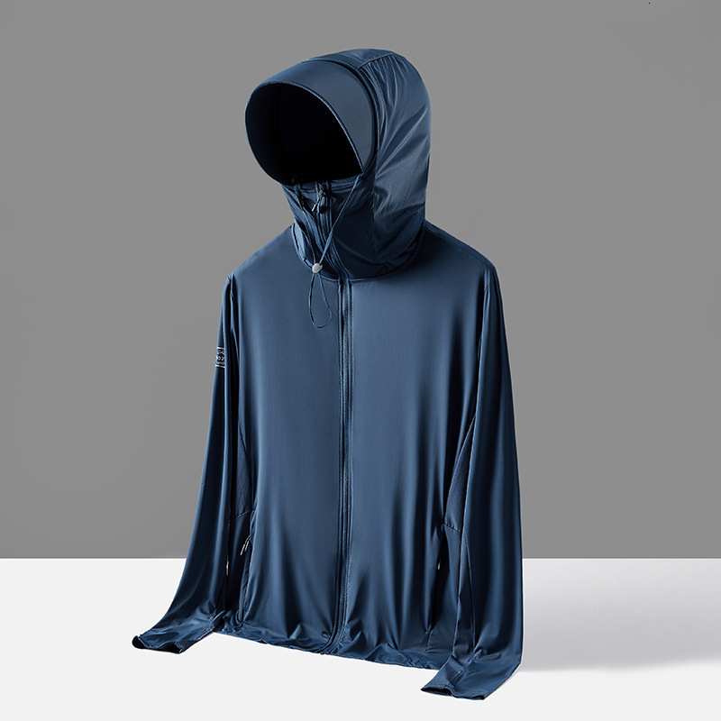 Original gauze cloud and ice men, detachable brim clothes for women, outdoor fishing, men's sunscreen clothes, large size tracksuit