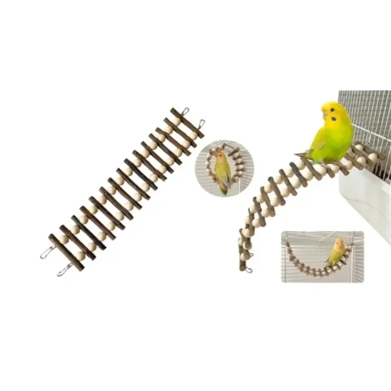 2025 new Xuanfeng Peony Toy Bird Apple Wood Climbing Ladder Flexible and Deformable Multi functional Parrot Stand