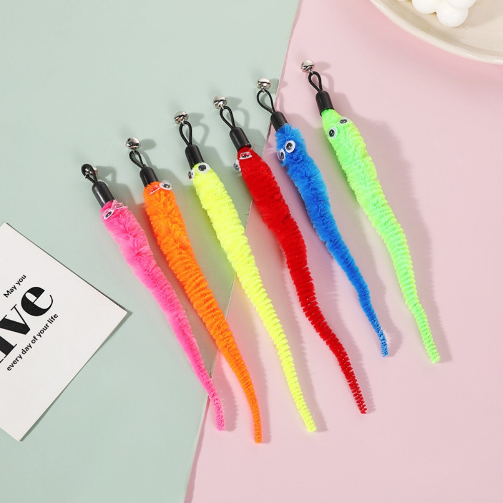 6 Pack Cat Toys Interactive Pet Supplies Puzzle Teasing Indoor Cat Worm Caterpillar Toy