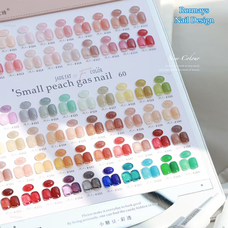 Rormays Rainbow Candy Color gel Polishing 60PCS Mixed Durable Soaked Color Jelly Varnish gel UV LED Whitening Kit Primer Finish Salon Wholesale Factor
