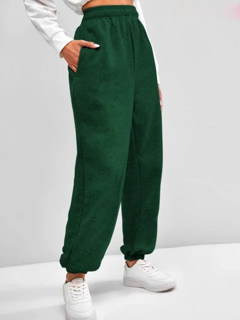 Comfortable High Waist Sweatpants for Women Stretchy and Soft Everyday Pants with Elastic Waistband 250304