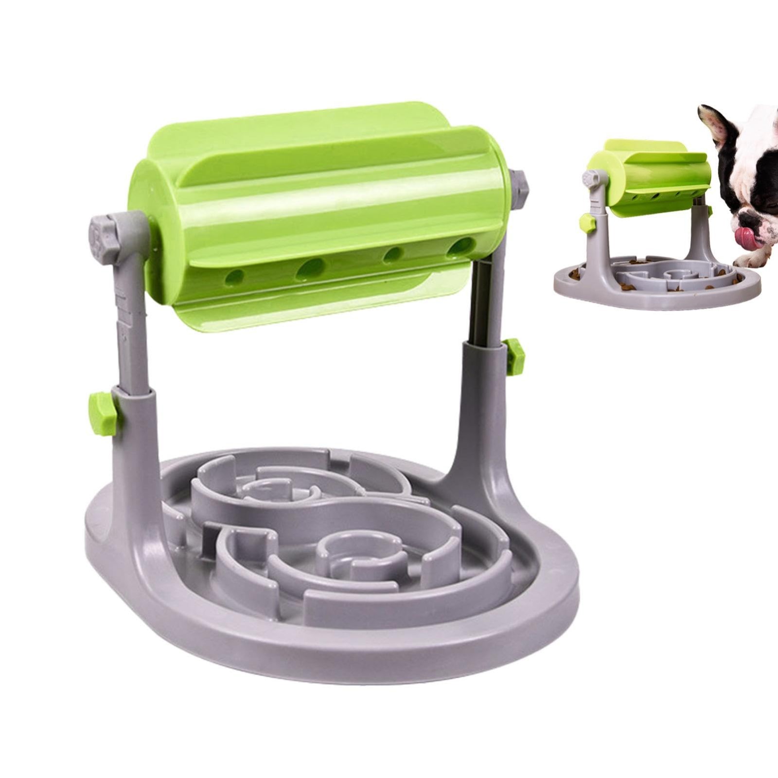 Interactive Dog Cat Food Puzzle Toy,Drum Dispenser,Slow Eating Feeding Bowl,Food Leaking Device,Brain Toy Feeder,Adjustable Tool