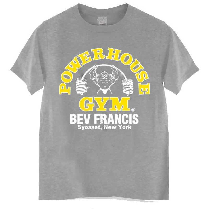 Fashion Cotton Causal T Shirt Mens Clothing Summer Tees T Shirt Men Powerhouse Gym Summer Funny Top Tees Mens Tshirt #912023T250305