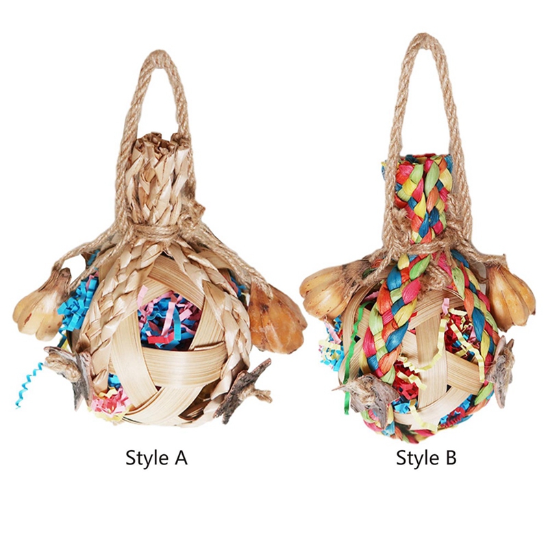 Chew Toy Ball Cage Bite Hanging Training Bird Chewing Toy For Macaws Budgies Finches Cockatoos B