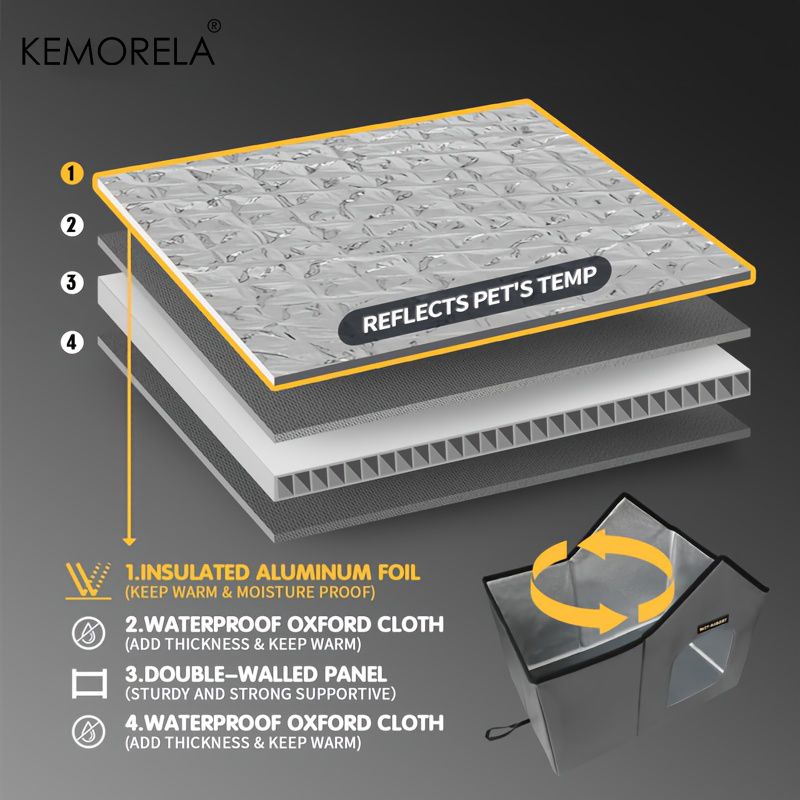 KEMORELA Outdoor Stray Cat House Weatherproof And Heat-Insulated Suitable For Kitten And Puppies Outdoor Cat Bed For All Seasons
