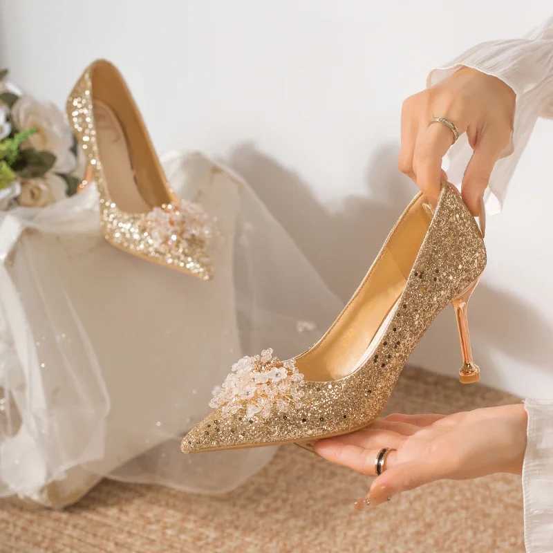 Wens Rhine Wedding Shoes New Luxury Buckle Decorative Pumps Banquet Designer High H Shoes Wen Womens Shoes Y250304