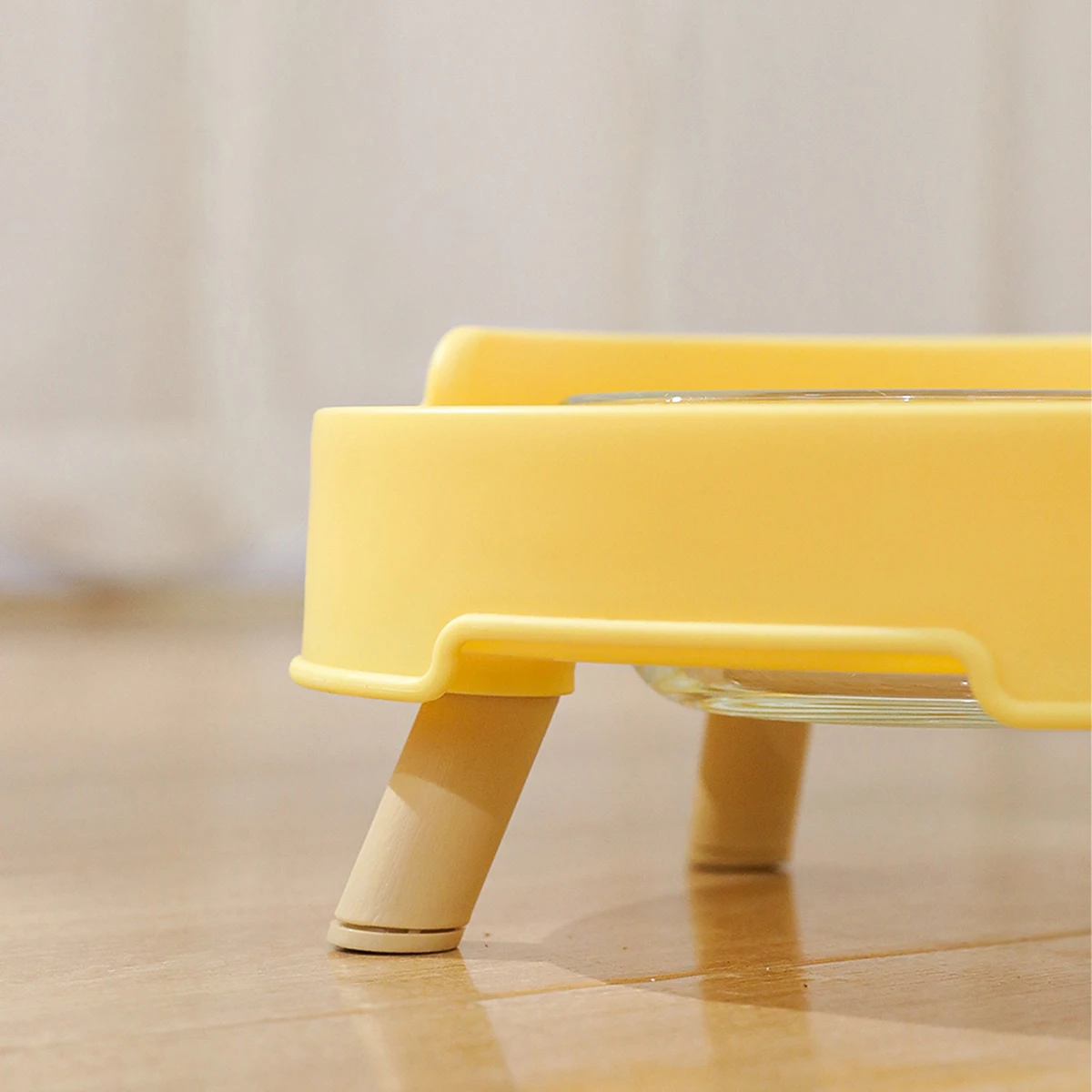 High-Footed Leak-Proof Pet Bowl - PP+Glass, Anti-Spill, Spine Protection, for Cats & Dogs