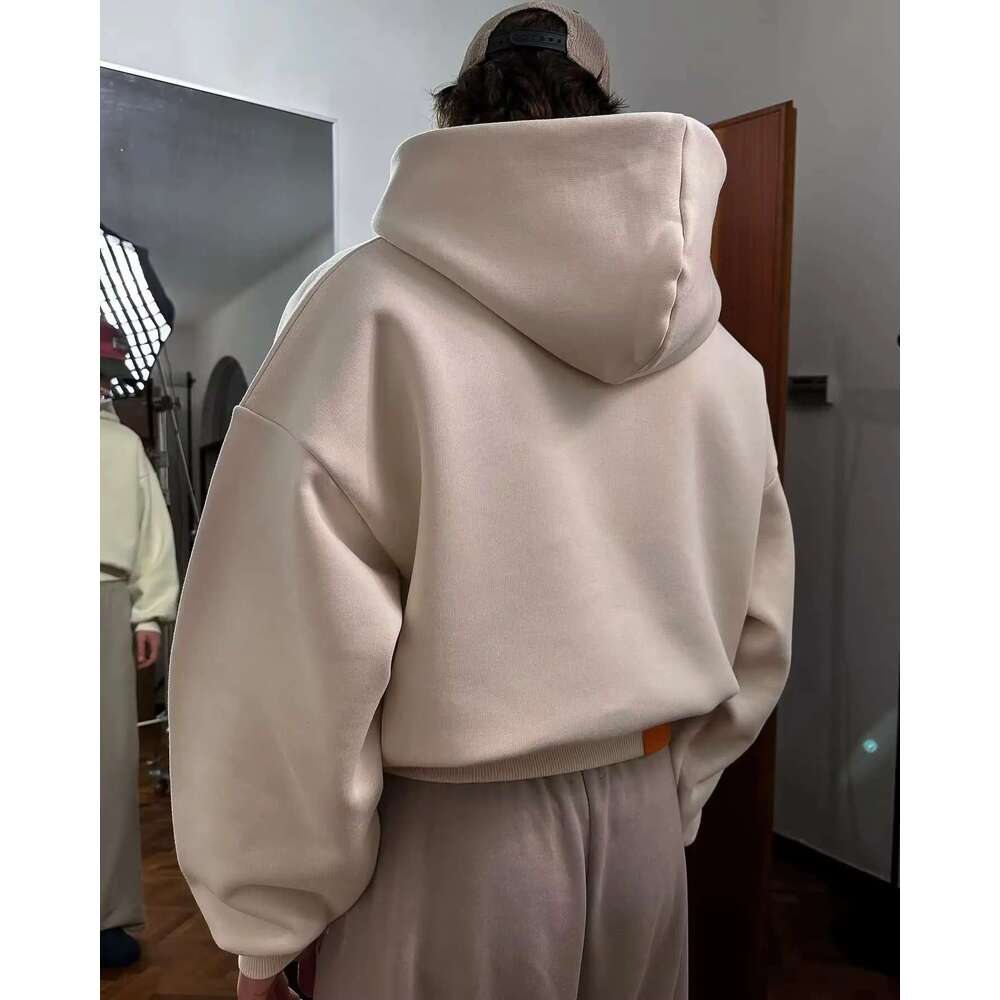 Heavyweight Crop Cut Big Hoodie Custom 700Gsm Cotton Solid Color Cropped Hoodies