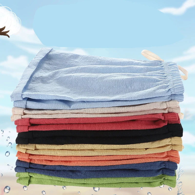 Children Summer Shorts Little Girl Boys Shorts Linen Cotton Beach Shorts Toddlers Kids 3 4 5 6 7 8 9 10 11 12 Years Baby Clothes 250304