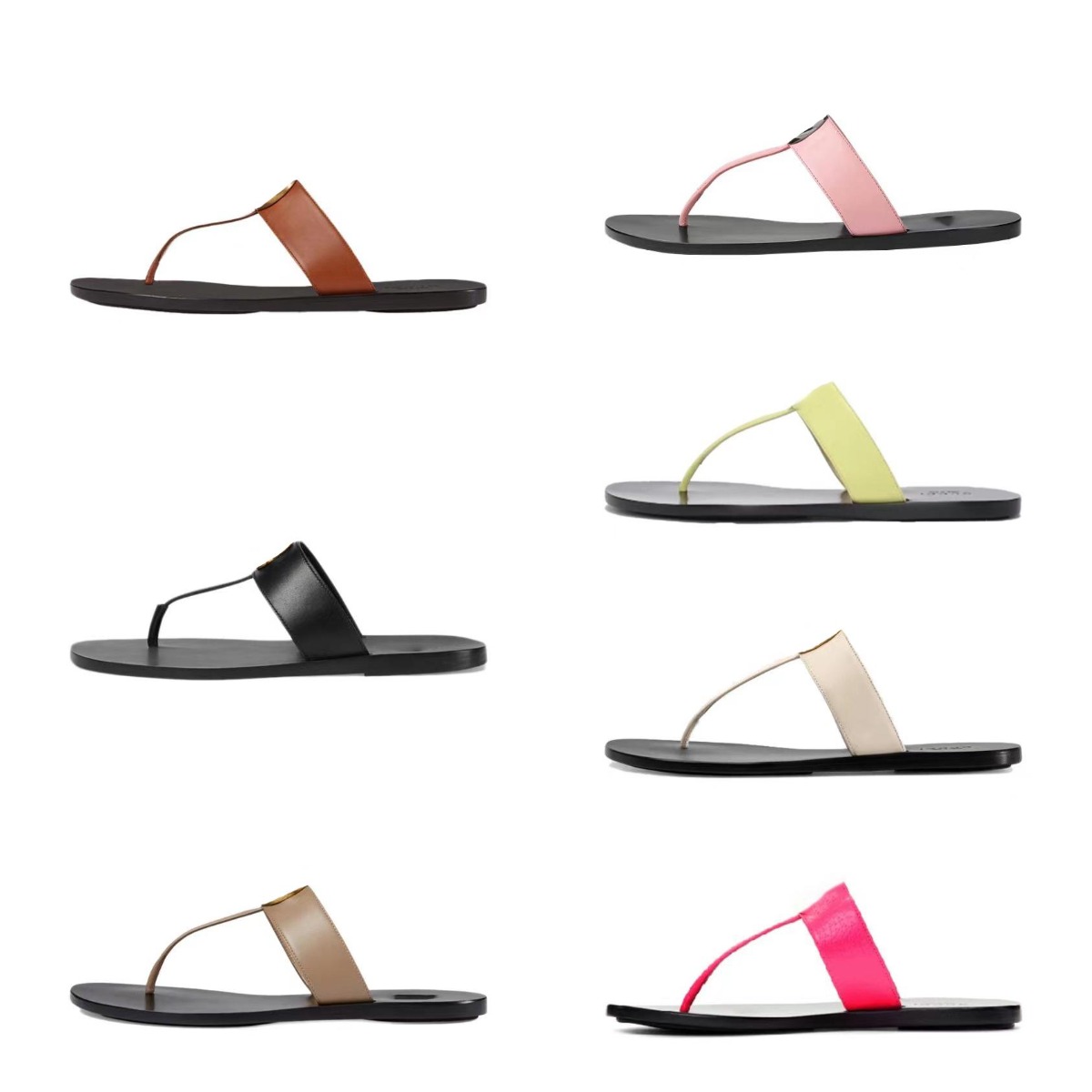 Designer Slides Women's Thong Sandals Slipper Flip Flop Fashion Slipper Letters Pattern Stripes Rubber Bottom Buckle Green Red Summer Beach Casual Shoes