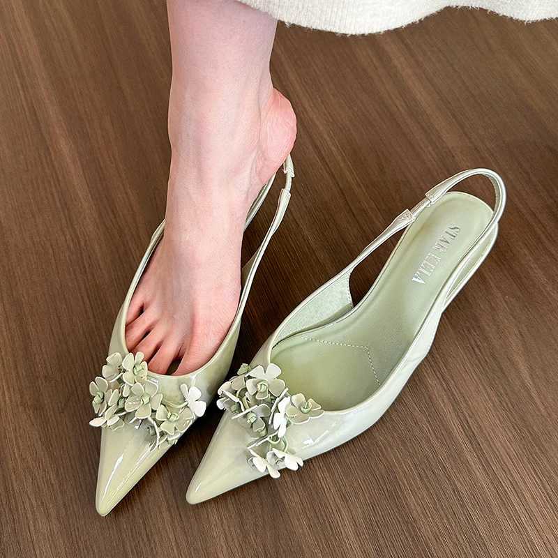 2025 Summer High Heel Women Sandals Fi Flower Dress Pumps Party Wedding Pr Fem Shoes Y250304