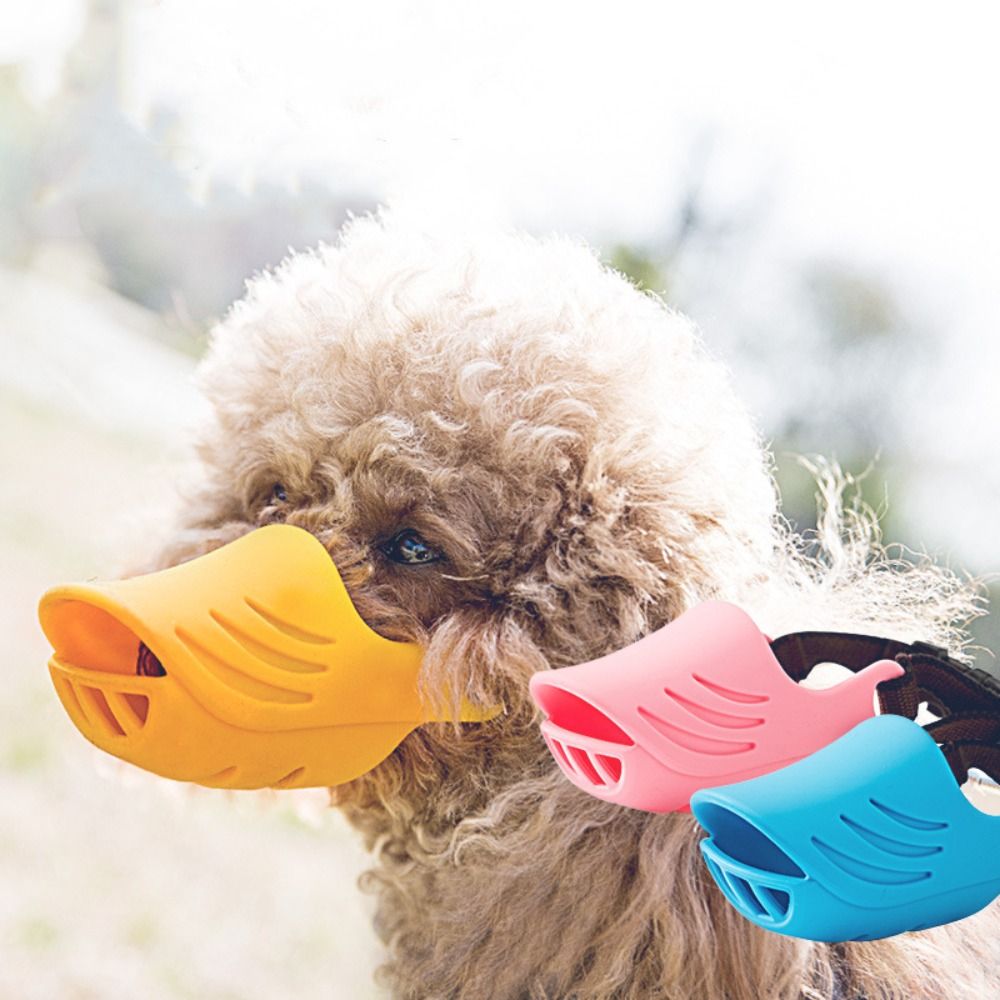 Cute Anti Bite Dogs Muzzles Adjustable Soft Dog Mouth Mask Breathable Silicone Dogs Mouth Cover Anti-Licking