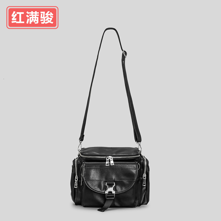 Designer Large Capacity Square Box Backpack For Women's Casual And Simple Soft PU Motorcycle With Multiple Pockets, Single Shoulder Crossbody Bag