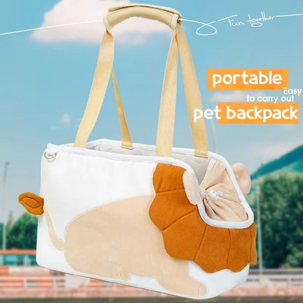 Lion Design Soft Cat Carriers Safety Zippers Adjustable Portable Pets Handbag Breathable Comfortable Travel Dog Tote Bag Travel
