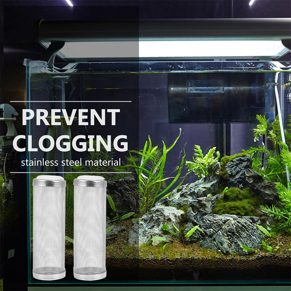 2 Pcs Water Outlet Protective Cover Filters Case Metal Aquarium Filtration Mesh Basket Tank Fish