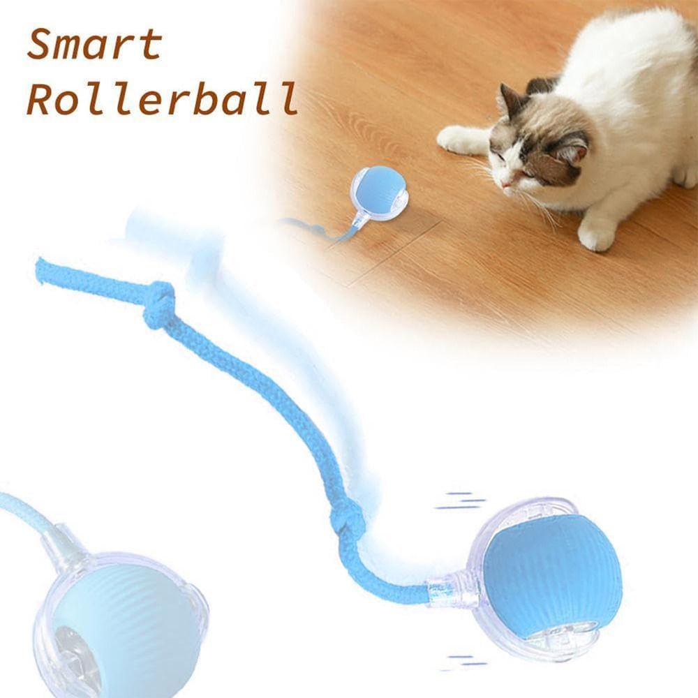 Automatic Smart Cat Toys Rechargeable Imitate Mouse Tail Electric Cat Ball Toy Fast Rolling Indoor Playing