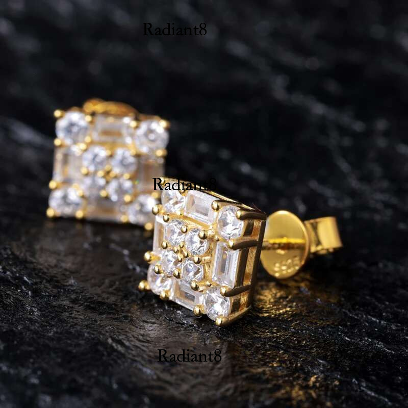 Orginal Sier Stud Earrings for Men Women D Color Moissanite GRA Certified Push Back HipHop Wedding Jewelry Gifts