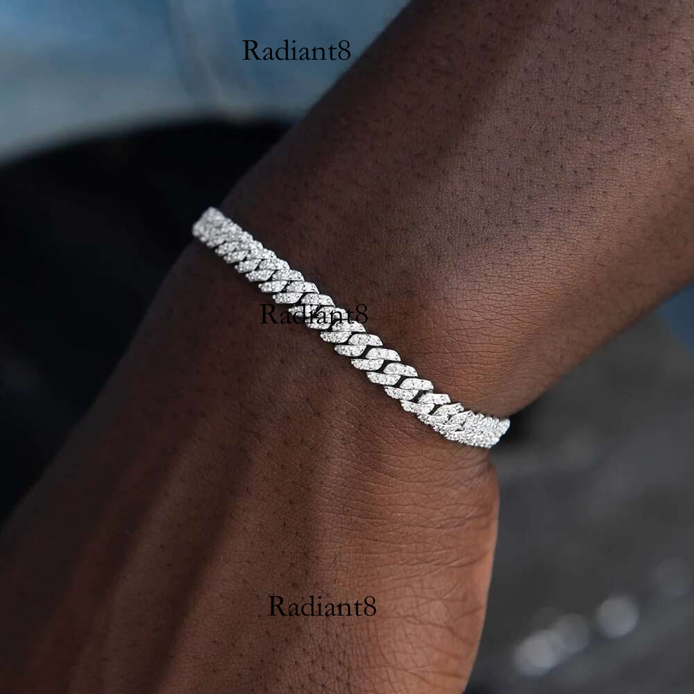New 6mm Bg Iced Out CZ Zircon Hip Hop Personality Miami Cuban k Charm Bracelet for Men Women