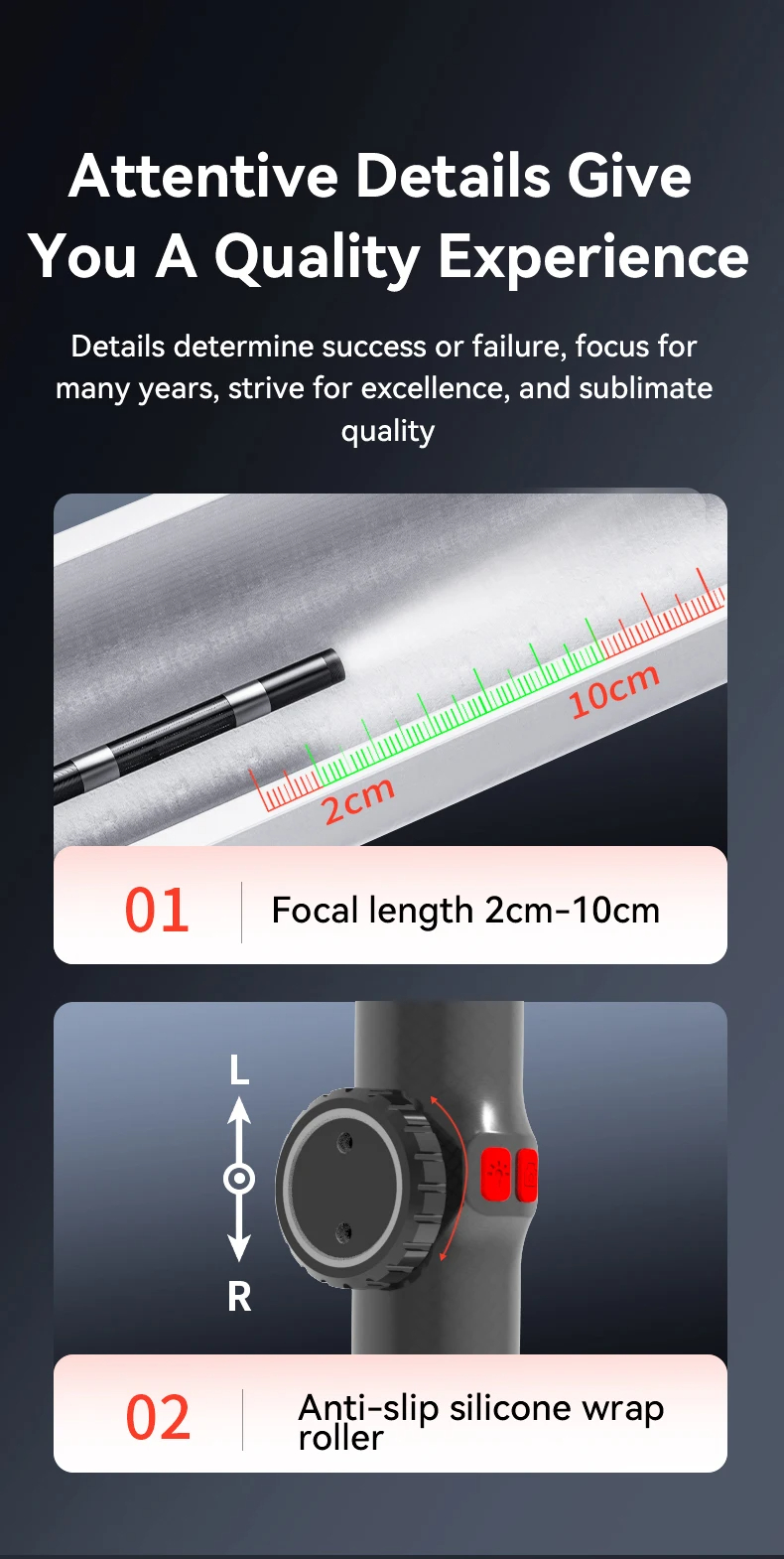 Two Way 360 degrees Articulating Borescope 1080P Camera endoscope with Light 6mm Waterproof Probe Endoscope with Android iOS Phone