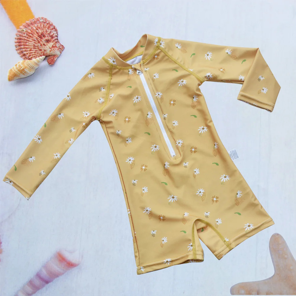 EezKoala Childrens One Piece Swimsuit Sunscreen Quick-Dry Baby Surfing Suit for Boys Girls Swimwear Toddler Bathing Swim Cloth 250304