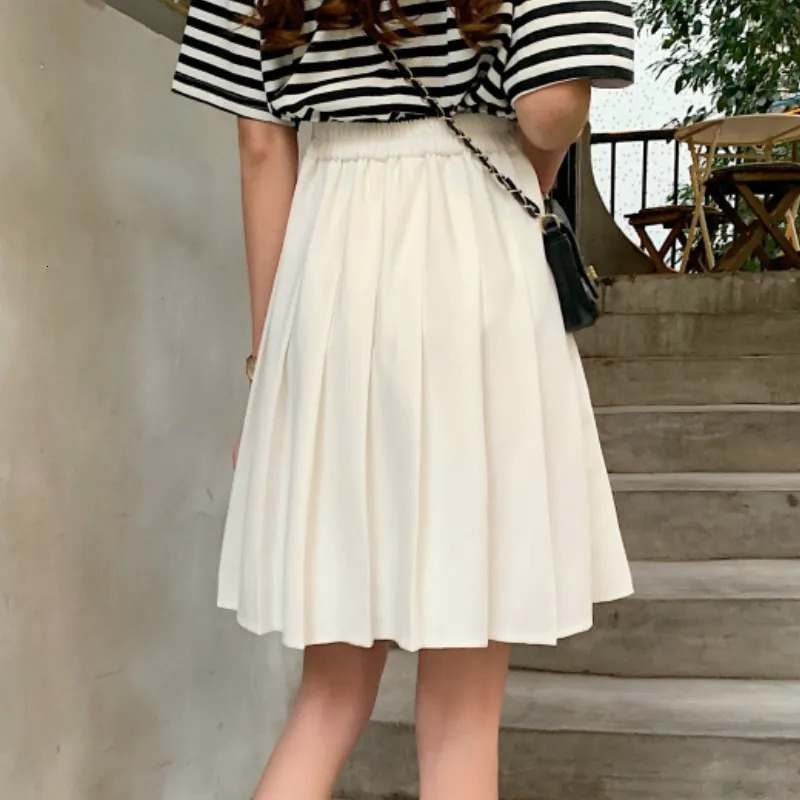 Skirts Pleasated Women High Waist Summer Knee Length Preparatory Style Harajuku Y2k Selling Street School Role Playing Casual Women Faldas 250228