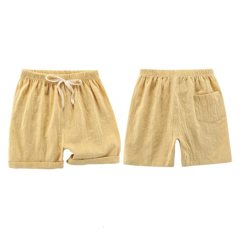 Children Summer Shorts Little Girl Boys Shorts Linen Cotton Beach Shorts Toddlers Kids 3 4 5 6 7 8 9 10 11 12 Years Baby Clothes 250304