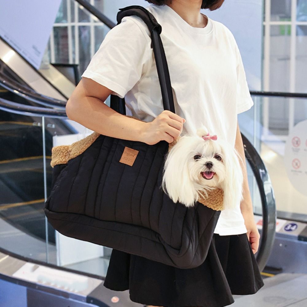 Practical Portable Pet Tote Bag Open Style Plush Cat Carrier Handbags Soft Warm Pet Carrying Bag for Travel