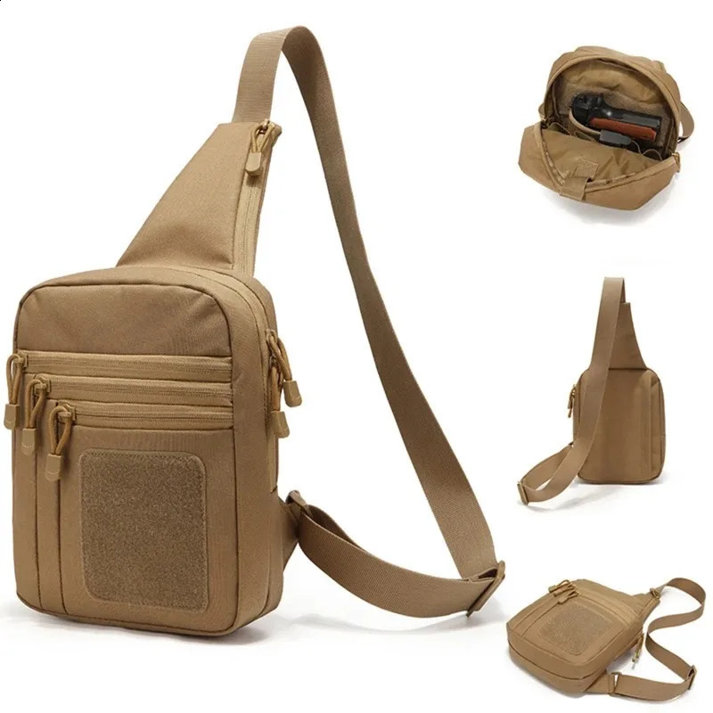 Tactical Shoulder Chest Bag Pistol Holster Concealed Carry Sling Crossbody Range Gun Convertible Backpack for Hunting Camping 250227