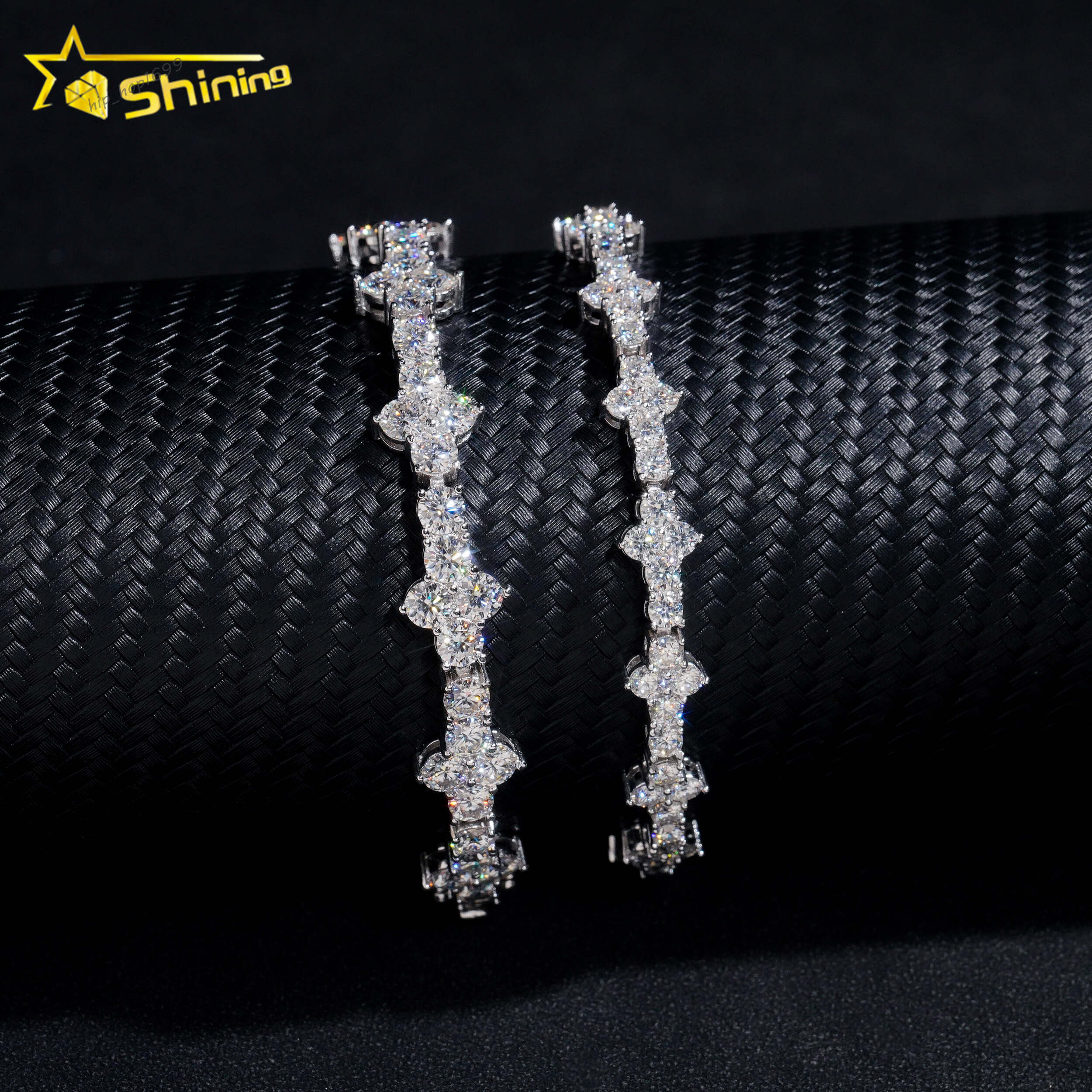 New Arrivals Tiny Cross Chian 925 Sterling Silver Bracelet Pass Diamond Tester GRA Certified VVS Moissanite Tennis Necklace