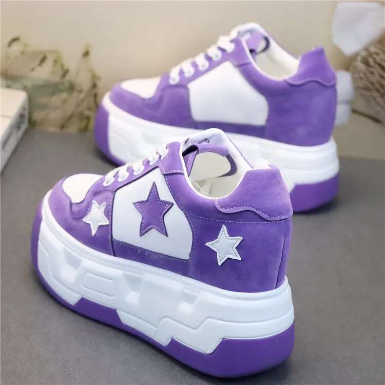 2025 Designer shoes Women's microfiber sneakers, platform 10 cm