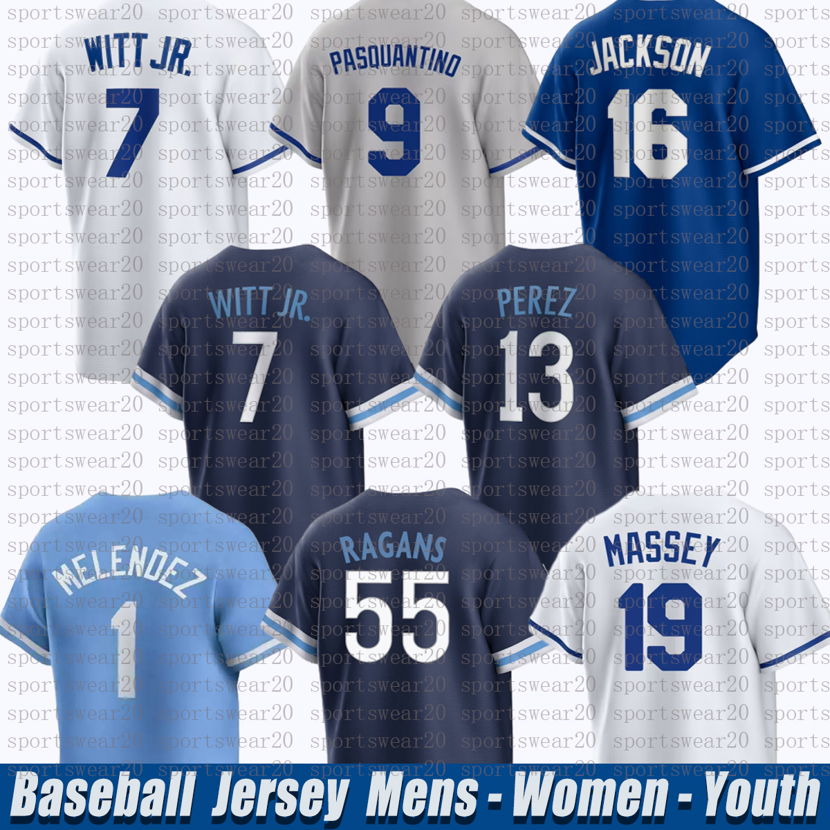 7 Bobby Witt Jr. City Connect kc Baseball Jersey royals jersey Salvador Perez Vinnie Pasquantino MJ Melendez Michael Massey Bo JacksonS George Brett jersey