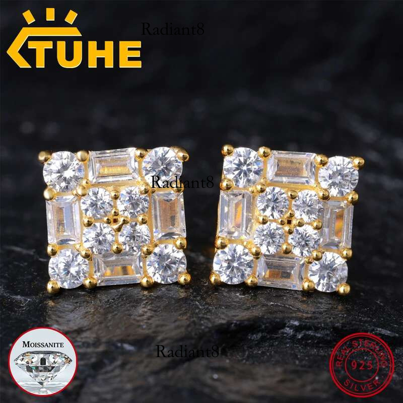 Orginal Sier Stud Earrings for Men Women D Color Moissanite GRA Certified Push Back HipHop Wedding Jewelry Gifts