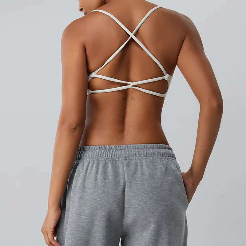 Sports Ladies Bra Sexy Criss Cross Straps Back High Support Impact Yoga Underwear Running Fiess Push Up Padded Bralette Kl-My