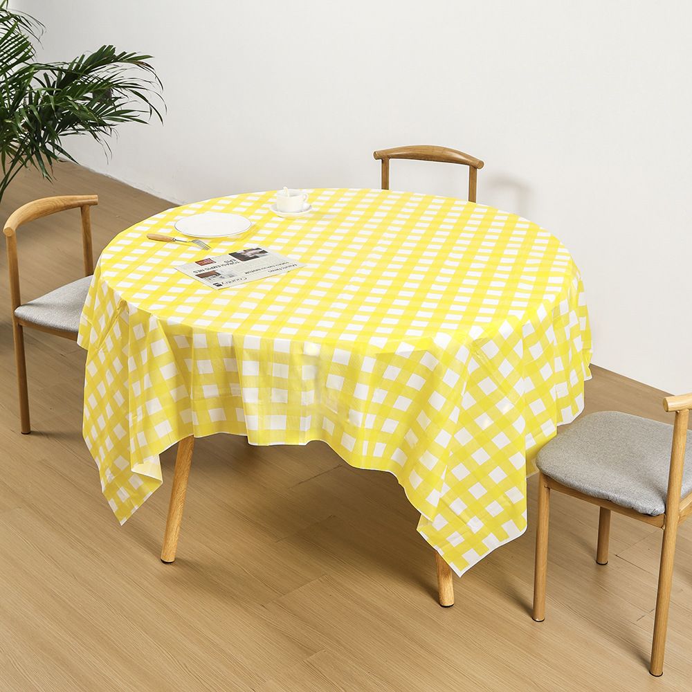 Portable Pastoral Style Disposable Plastic PE Square Thickened Tablecloth