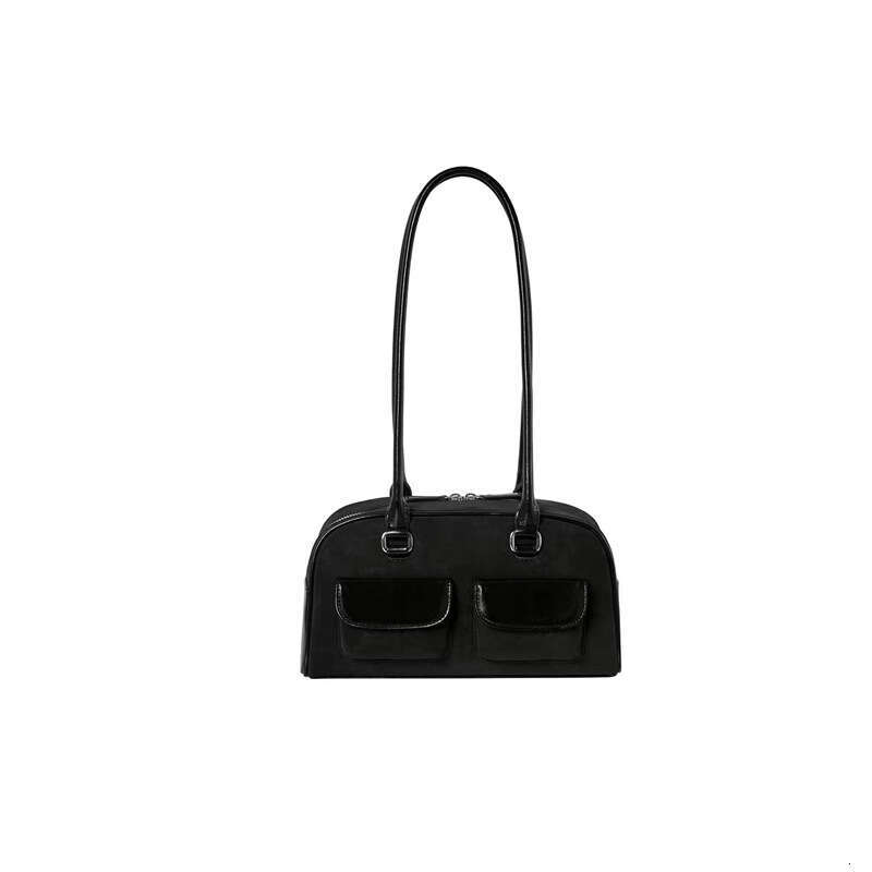 Versatile Large Capacity Single Shoulder Tote Bowling 2025 New Niche Women's High-End Leather Pillow Bag