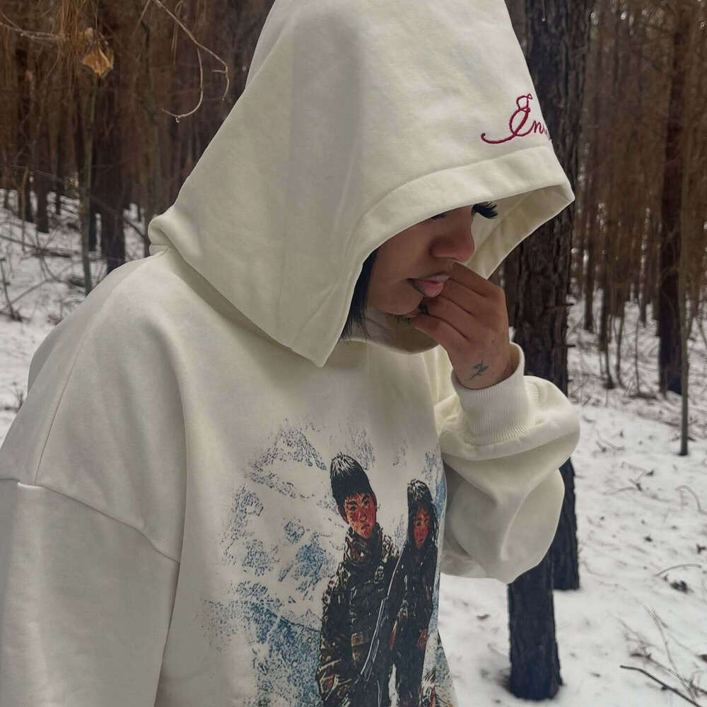 International Station Street Soldiers Casual Versatile Letter Embroidered Spring Printed Hoodie