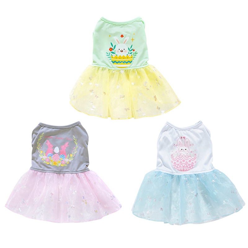 Easter Spring/Summer Breathable and Comfortable Dog Dress Skirt for Small to Medium Dogs Skirts Cat Dresses Chihuahua Poodle