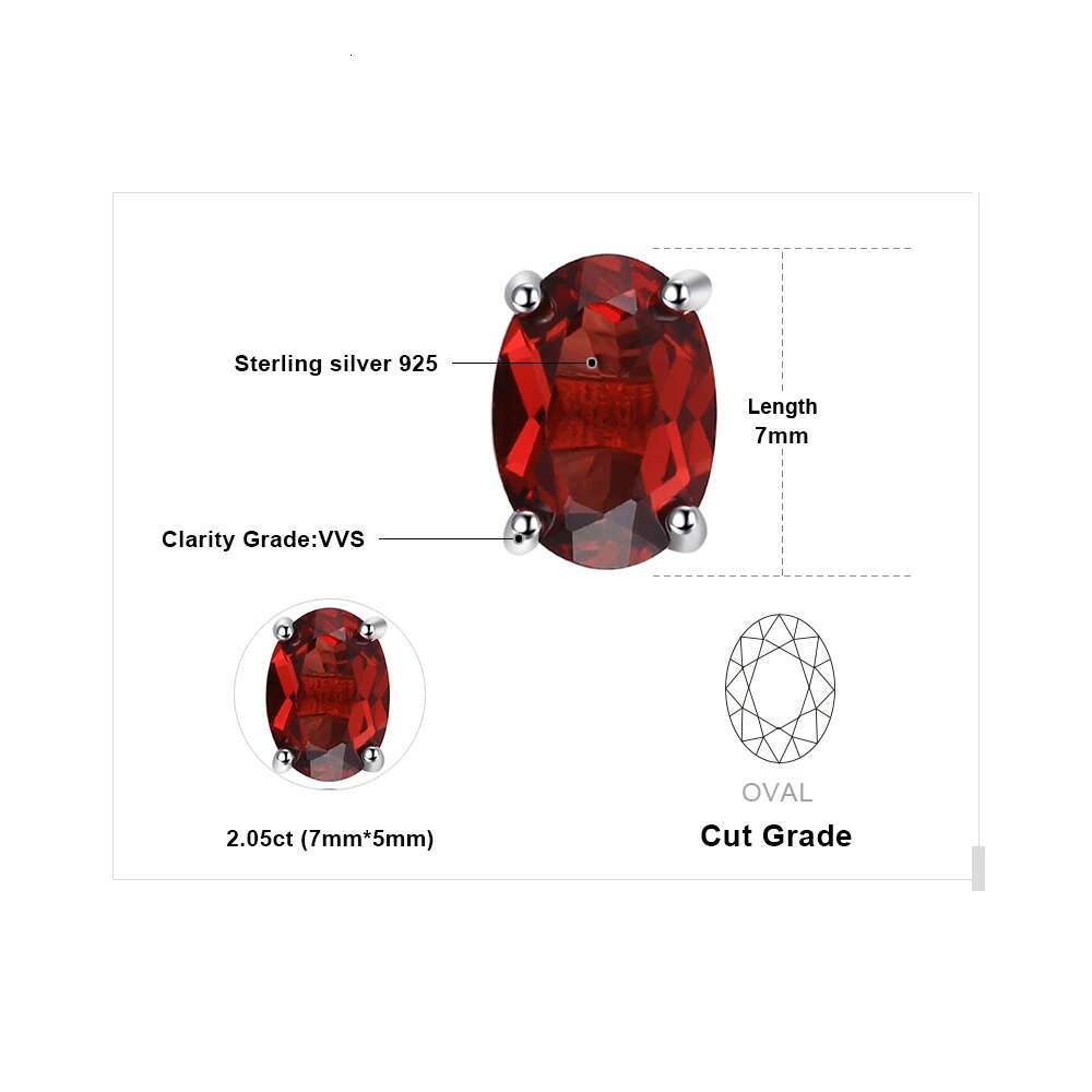 JewelryPalace Natural Garnet Amethyst Citrine Peridot Blue Topaz Sterg Sier Stud Earrings for Women Gemstone Jewelry