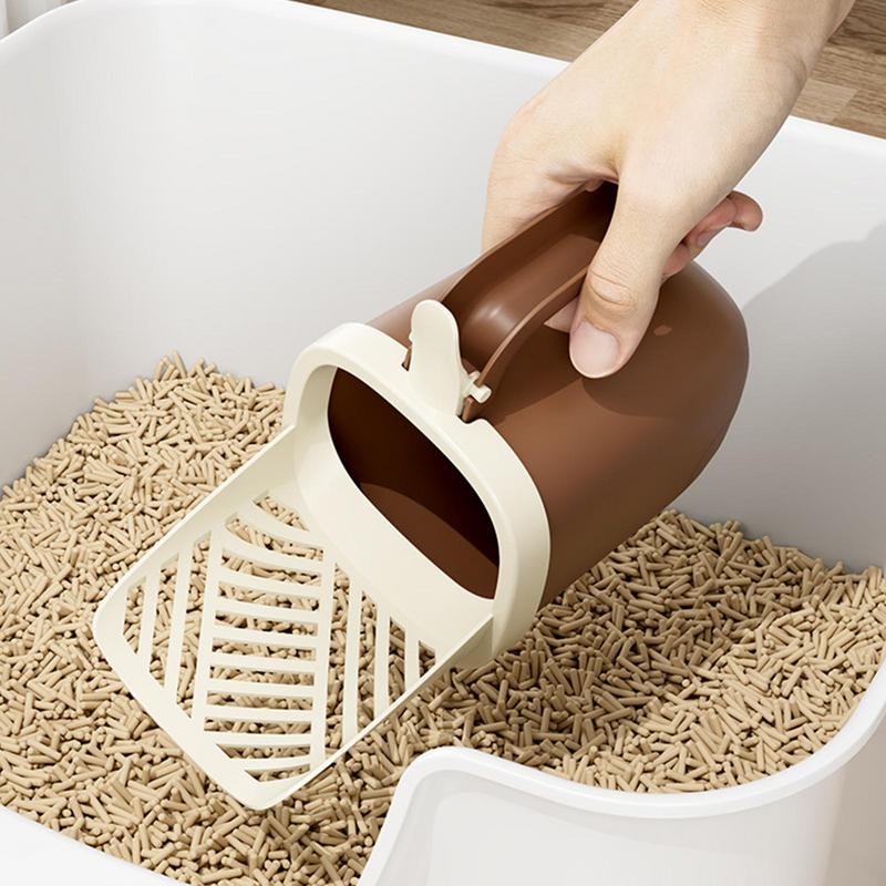 Cat Litter Scoop Holder Simple Cat Scoop Holder Portable Kitten Litter Shovel With Bracket And Waste Can For Pet Indoor Use Easy