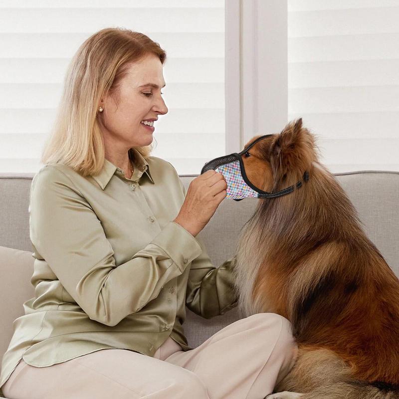 Mesh Dog Muzzle Soft Covered Adjustable Breathable Pet Mouth Guard Training Muzzle Puppy For Medium-sized Dogs Prevents